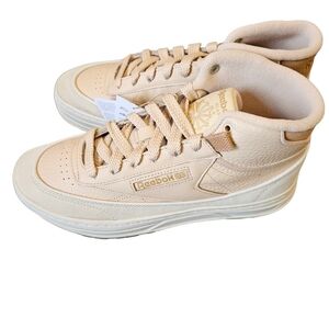 Reebok Club C Geo Mid Beige Womens Sneaker NEW
